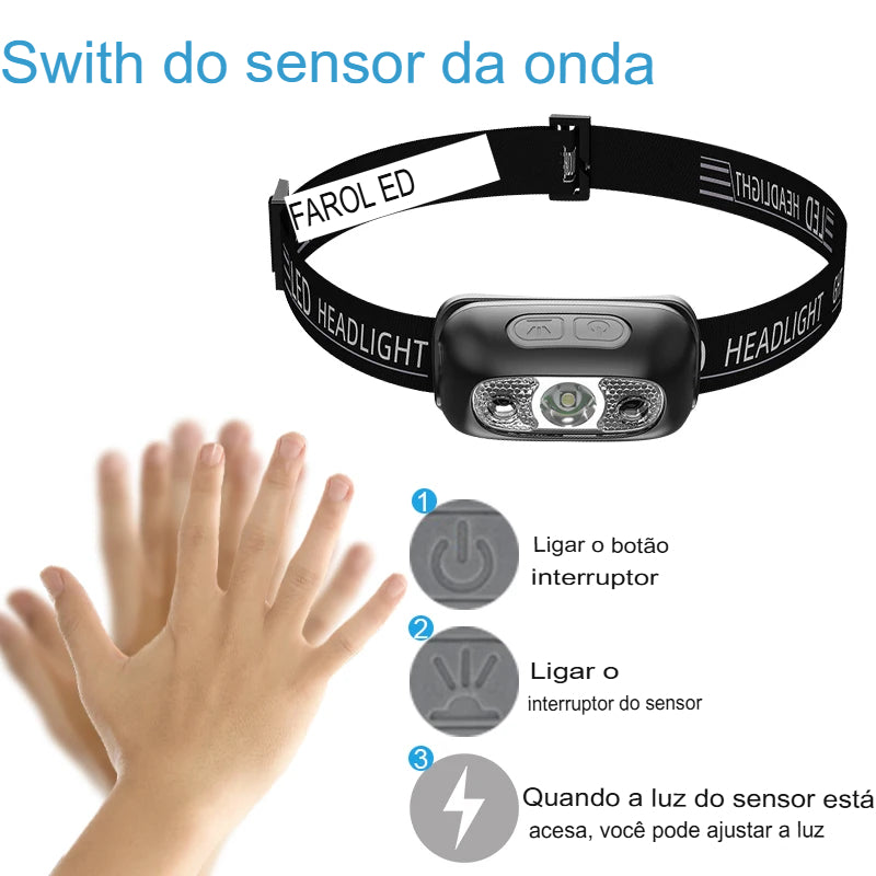 Lanterna com Sensor LED Carregador USB®